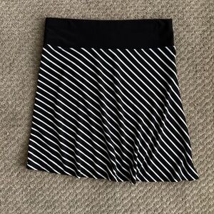 WHBM Asymetrical Black/White Striped Skirt, Size XS